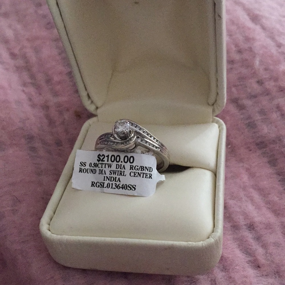 Sterling silver diamond ring